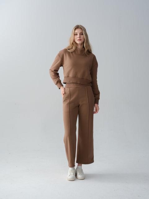 AEDIA The Set in Double Shot — Funnel Hoodie and Wide Leg Pants