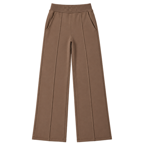 AEDIA Wide Leg Pants in Double Shot — colour-matched front view